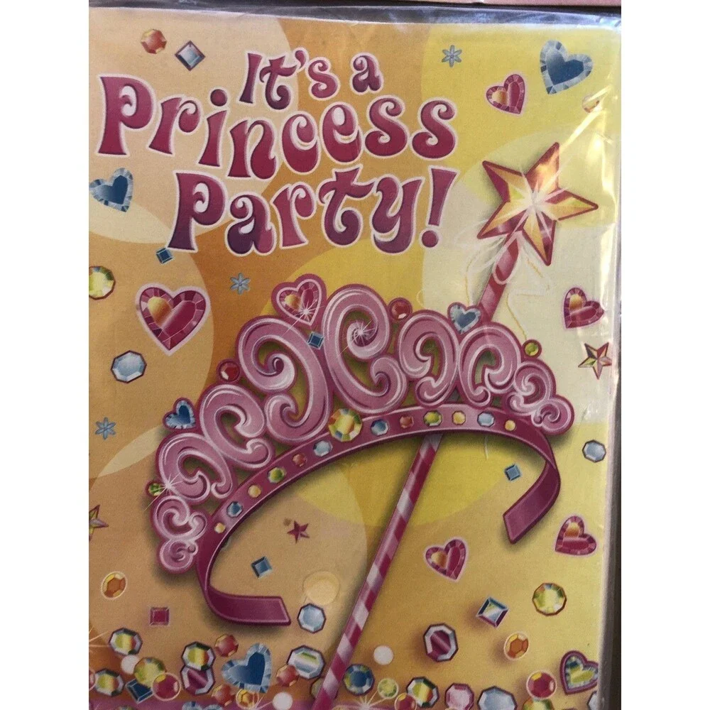 PRINCESS PARTY BIRTHDAY Invitations  3 Pack + Envelopes UNIQUE